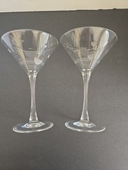 Set Of 2 Dots & 3 Lines Martini Glasses 6.75″T X 4.5″D
