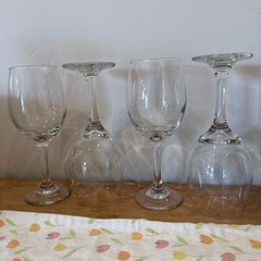 Libbey Classic White Wine Glasses 14 ounce Set of 4 Clear Party Dinnerware