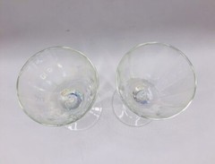Vintage MCM Iridescent Glass Stemware, Water Goblet, Rainbow