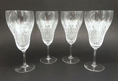SET 4 ROSENTHAL Crystal ROMANCE II MOTIF Etched 7 5/8″ Water Goblets Glasses #1