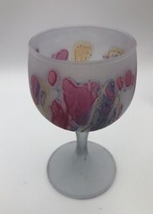 VTG Set of 5 Rueven Nouveau Art Cordial Glasses Water Color Satin Finish Mint 