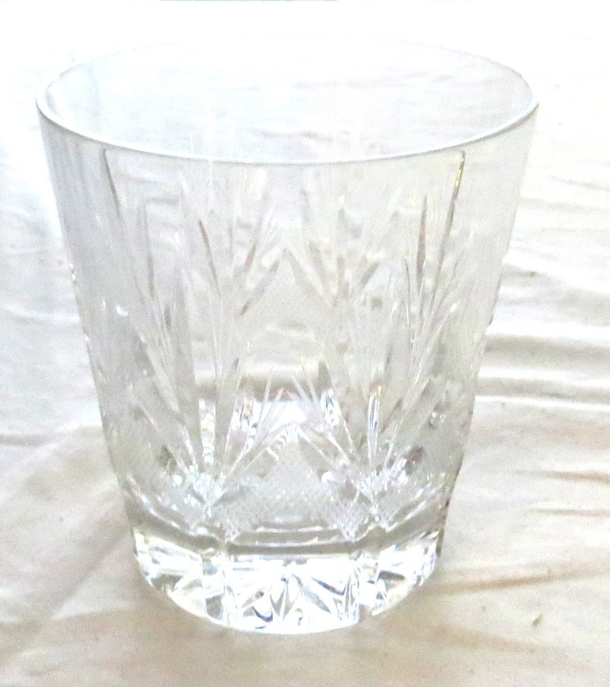 Cut Glass Old Fashioned Crystal Glass – 4 inches tall – 3.1/2 inches diameter