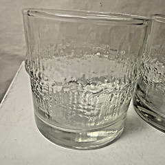 Scandinavian Old Fashioned Glasses x2 similar to Iittala Niva textured ice vtg
