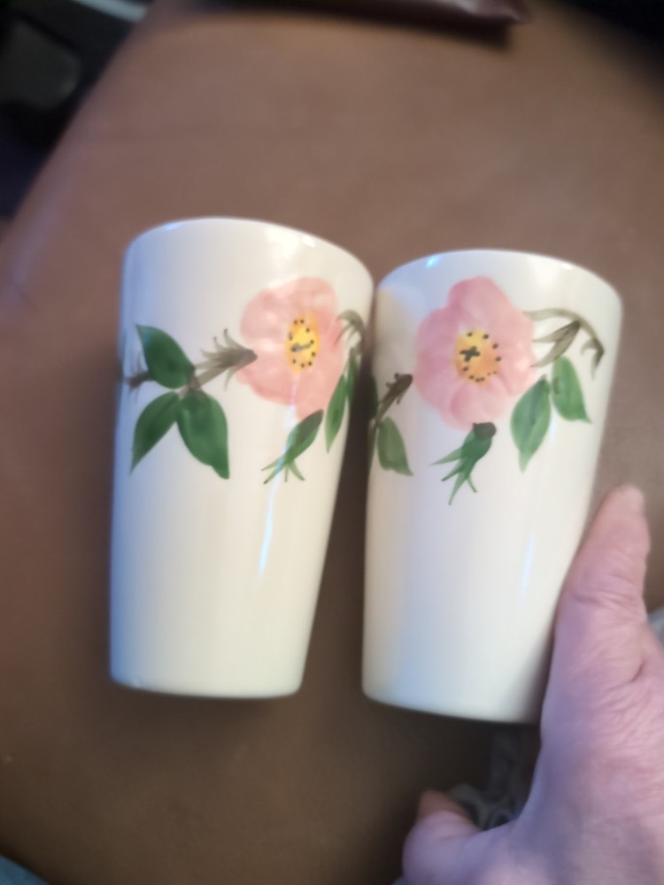 Vintage Franciscan Ware Desert Rose 2 Tumblers / Flying F Interpace USA