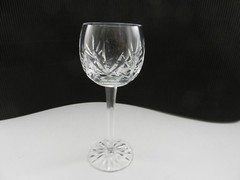 Ceska Tradition Cut Crystal Wine Hock Clear Multi Sided Stem 7 3/8″ T
