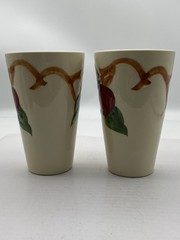 Pair Of Vintage USA Franciscan Art Pottery Apple 5″ Tumblers