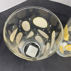 Libbey Yellow Lemon Slice Tumblers 16 Oz. Drinking Glasses Set of 4