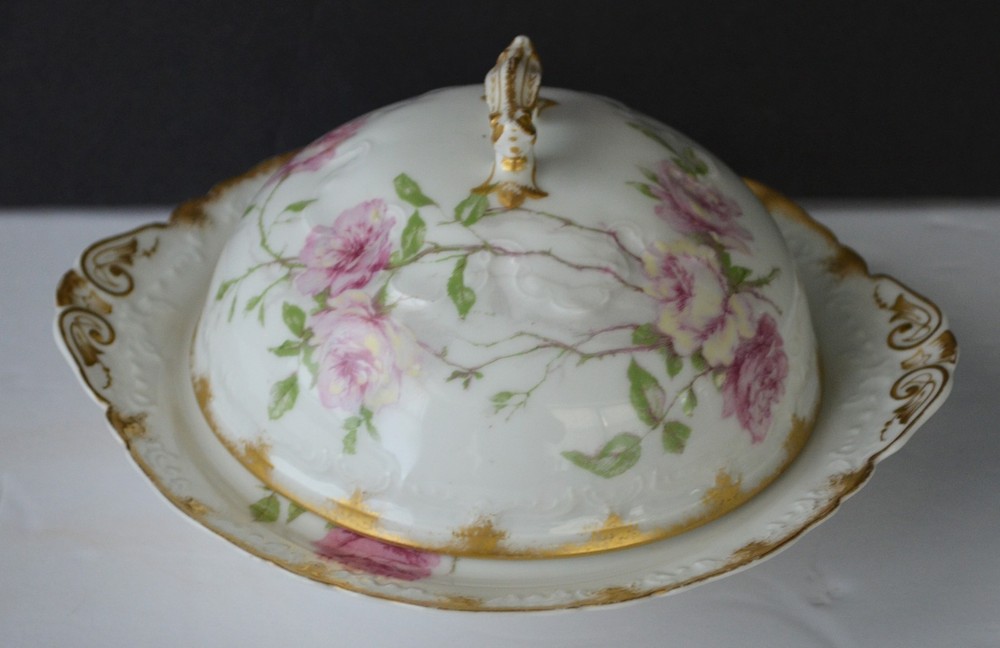 Haviland Limoges Baltimore Rose Gold Butter Dish