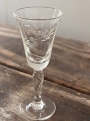 Petite Mini Palm Etched Stemware Glass Wine Tasting