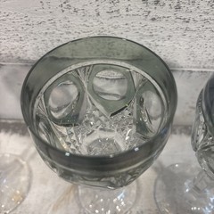 TWO Napolean by NACHTMANN Smoke Green Stemmed Goblet – 7.5”
