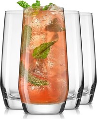 Stylish 4pc Gwen Highball Glass Set – 18.5 oz Lead-Free Crystal Cocktail Glasses