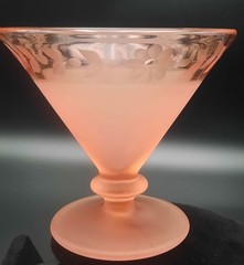 VTG Taitu Italy Pink Frosted Satin Glass Champagne replacement barware