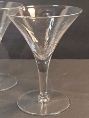 Set of 4 Mini Martini Glasses Approx 4 Inch Elegant Cocktail or Desert Stemware