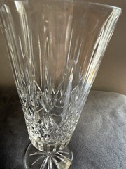 2 Vintage Cut Crystal Water Goblets Heavy Elegant Footed Glasses 8” 1.5 Lbs Each