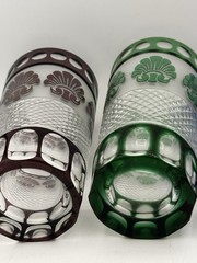 Cut To Clear MCM Tumbler Glasses Set Of 4 Vtg Godinger Shannon Crystal Shell