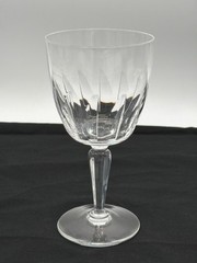 Vintage Crystal Cut Glass Wine Goblet With Hexagonal Stem Design – Elegant Colle