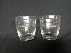 MCM Vintage Set Of 2 Atomic Star Burst Double Old Fashion Glasses