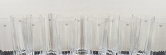 12 Dansk Oval Facette HIghball Set Vintage Clear Paneled Tumbler Bar Finland Lot