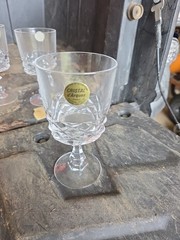 Vintage Set Of 6 Cristal d’ Arques Genuine Lead Crystal 5.25in Tall Wine Glasses