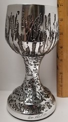Don Sheil Goblet 1980 Silvered Stalagmites Over 1 Lbs Durable Balanced In Hand