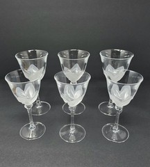 6 JG Durand Florence Crystal Glasses – 3 Water Goblets And 3 Wine Glasses
