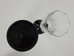 2 Vintage Luminarc Octime Crystal Black Stem Champagne Flutes Wine Glass France