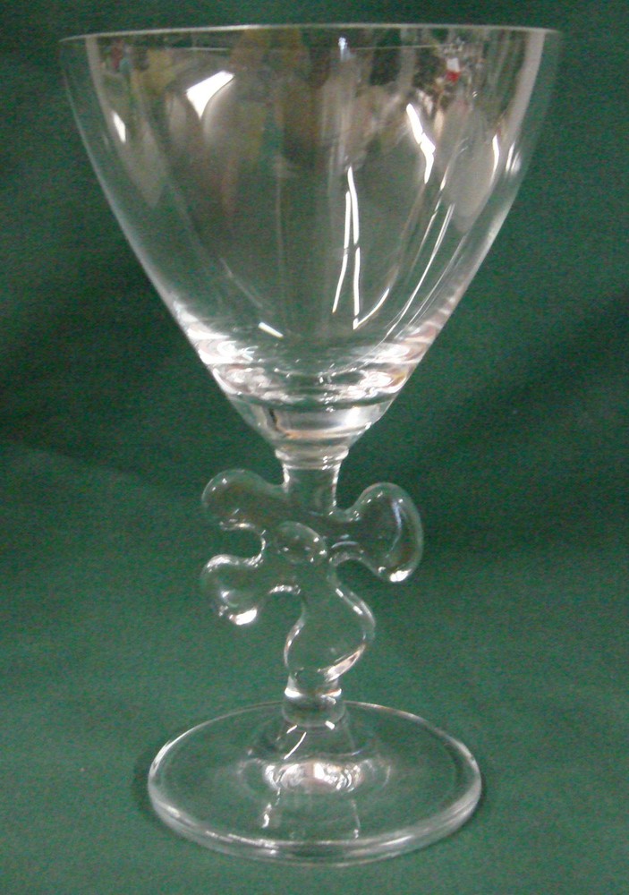 Marc Aurel Crystal LUCKY FOUR LEAF CLOVER Water Goblets GO IRELAND! SET OF FOUR