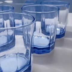 Anchor Hocking Essex Reflections Light Blue 10 oz On The Rocks 5 PC Glass Set