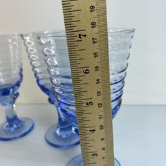 LIBBEY Sirrus Blue Water Tea Goblets, Wine Glasses, 12 oz Stemmed 7” T Set of 4