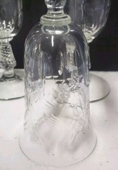 ROCK SHARPE Dartelle Juice Glass Set of 7 #3007 Stem Floral Cut 6″ Tall