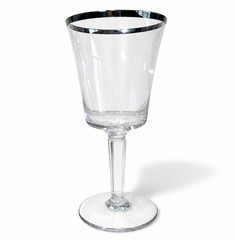 Vtg Lenox Desire Platinum Trim Crystal Tall Water Goblet Glass 7″ Made in USA