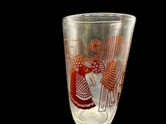 Vintage MCM Bustling Betsy Swanky Swig Juice Glass Brown Telephone Teacher Desi