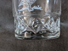 Set of 2 Vintage Etched Crystal Glasses with Quail Motif