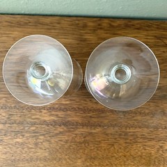 8 Vintage Iridescent Rainbow Optic Panel Stemmed Tulip Wine Glasses Goblets 6”