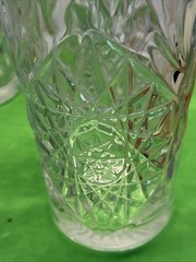 Vintage Libbey Hobstar Heavy Cut Glass Hi – Ball 16 oz, Tumbler Set of 4