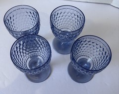 Villeroy & Boch Boston Blue Water Goblets Crystal Glasses 5″ Stemmed Wine