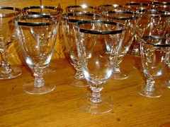 Fostoria Platinum Stemware – Iced Tea Glasses Water Goblets Juice – Wedding Ring
