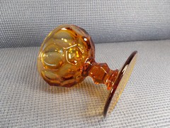 Imperial Crystal Provincial Amber Pattern Champagne Sherbet Glass 4 1/8″