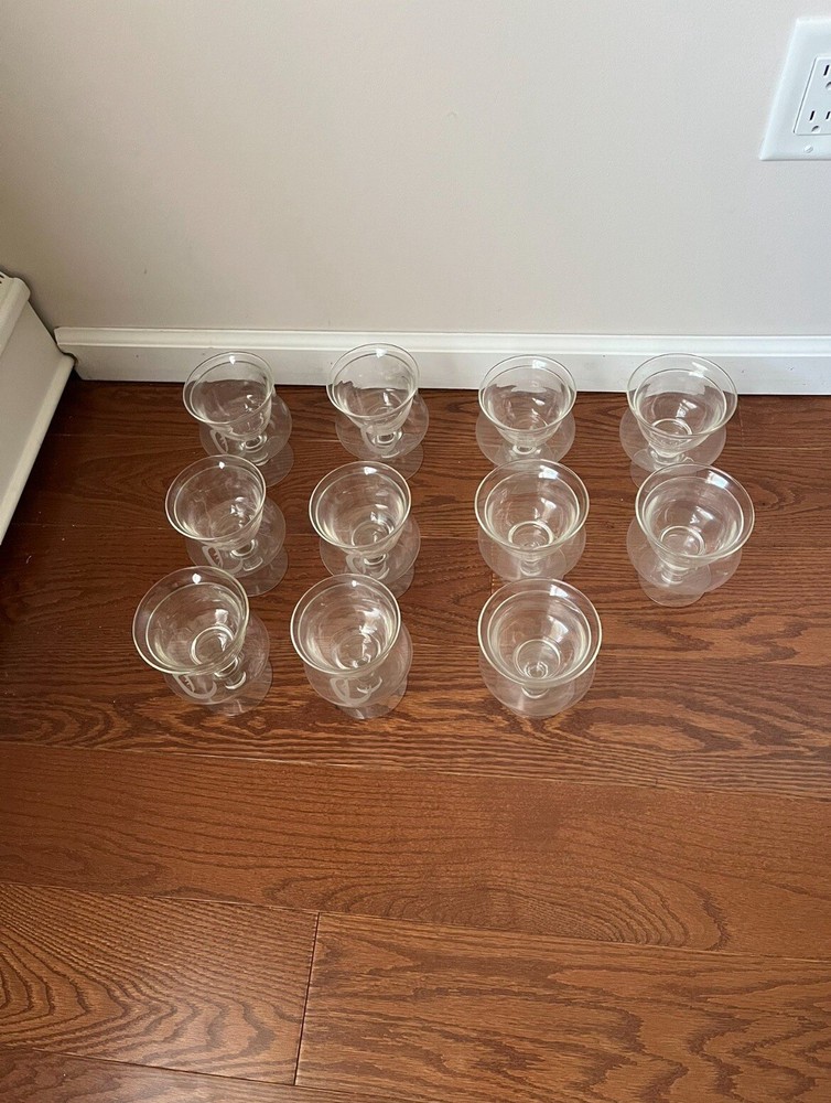 Vintage Shrimp Cocktail Glasses Monogram C Caviar Ice Chiller Servers MCM