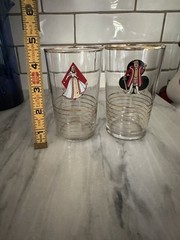 Vintage King & Queen Deck of Playing Cards Symbols Clear Glass Tumblers MCM