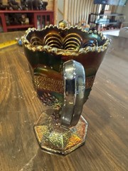 Rare Fenton Carnival Glass Orange Tree Loving Cup