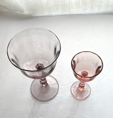 Mikasa Terrace Coral Cordial Optic Glass & Terrace Pink Wine Glass 2