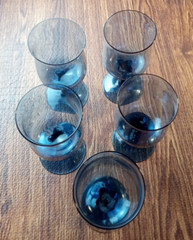 Vintage Lenox Blue Mist 7 1/4″ Wine Glasses Signed USA Made set of 5