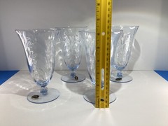 4 Rare Cambridge Glasses Caprice Moonlight Blue Ice Tea Goblets 12oz USA Ohio