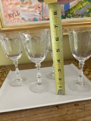 Vintage Set of 4 Fostoria Navarre Clear Crystal Large Claret/Wine Goblet 6.5”