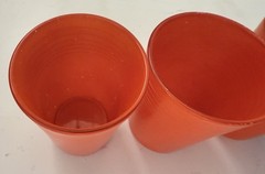6 Vtg HAZEL Atlas Various Modern Tone PLATONITE Water / Juice Glasses