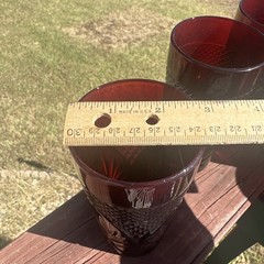 Set Of 6 Cristal D’Arques Durand Antique Ruby Red Drinking Glass Cooler Tumblers