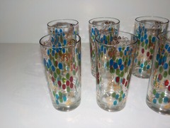 MCM 8 Grapes Pattern High Ball Glasses Tumblers Continental Can Company CCC