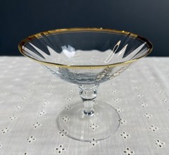 Jamestown Clear (Gold Trim) Compote 4 1/2″ x 5 3/4″ EUC Austria Dessert Fruit