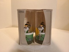 LIBBEY 4 COOLER TUMBLER GLASSES 15 OZ MCM TENNIS RETRO VTG NEW NIB BOX BAR PARTY